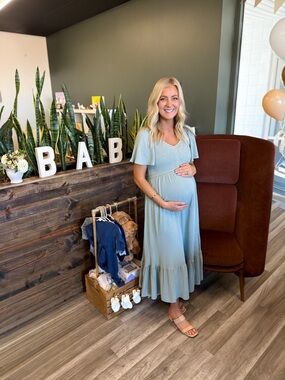 Pinkblush Light Blue Maxi Maternity Dress